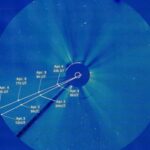 image showing the possible location of the comet maps as viewed from SOHO.