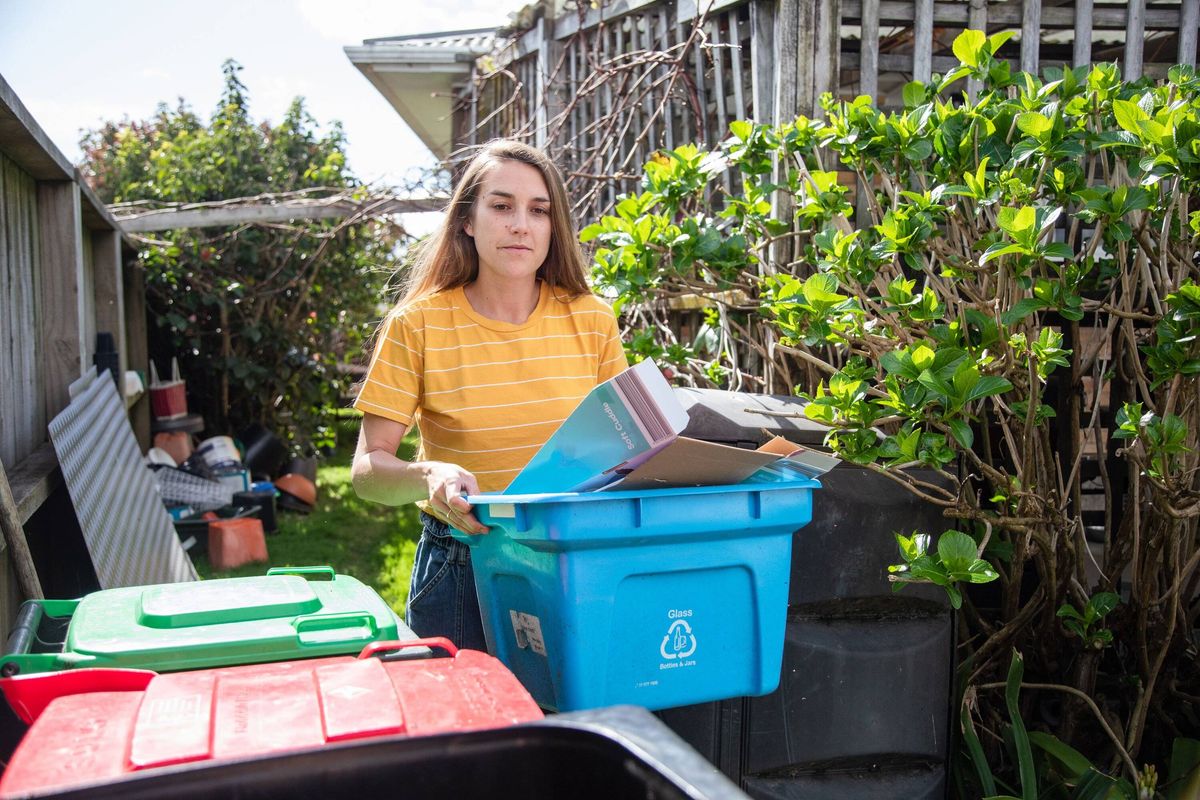 A young woman offers a way to recycle
