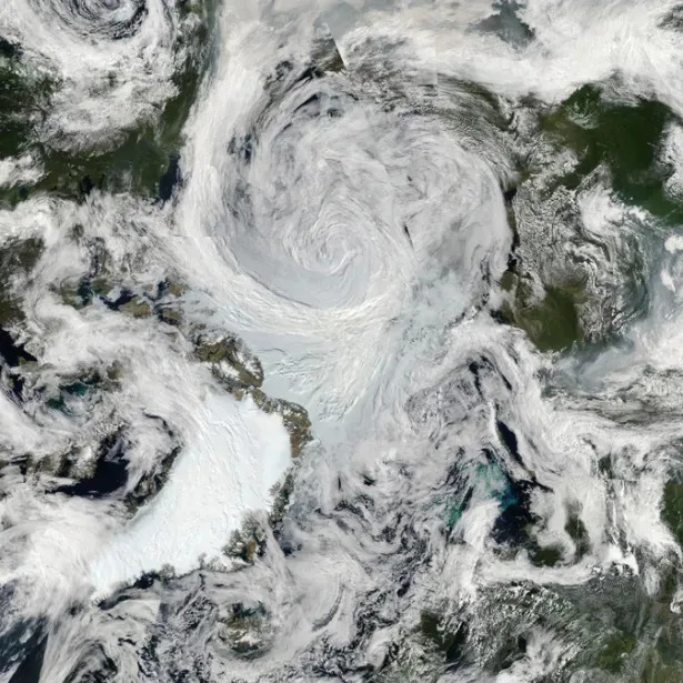 a hurricane in the Arctic region