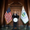 Environmental Protection Agency Director Zeldin speaks at EPA headquarters in 2025.