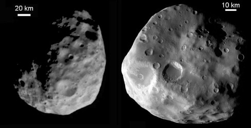 Near asteroid field showing craters and rough terrain.