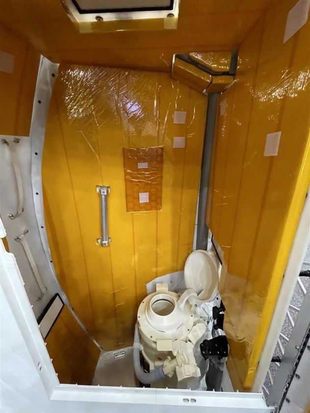 Artemis II's lavatory separates urine from space and stores feces for disposal after returning to Earth. Crews were trained to use this mock-up at NASA's Johnson Space Center in Houston.