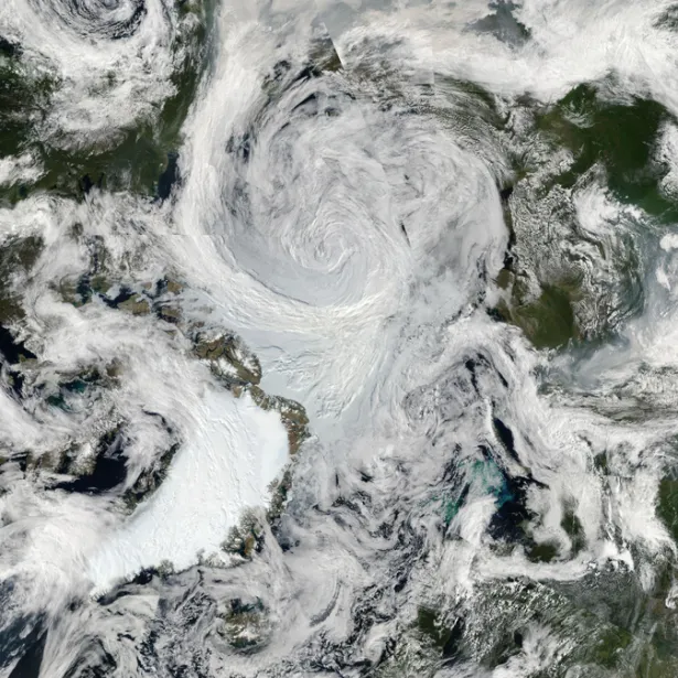 a hurricane in the Arctic region