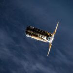 Northrop Grumman’s Cygnus XL cargo spacecraft, carrying more than 11,000 pounds of new science investigations and supplies for the Expedition 73 crew, approaches the International Space Station. The two spacecraft were orbiting 262 miles above northeastern China just before an orbital sunset. Cygnus XL is an expanded version of Northrop Grumman’s previous Cygnus cargo vehicle, offering increased payload capacity and pressurized cargo volume.