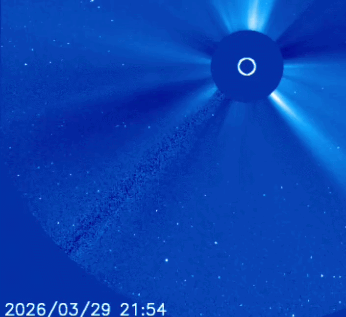 The doomsday scientist jumps ahead of the Comet A1 maps. Credit: NASA/ESA/SOHO.