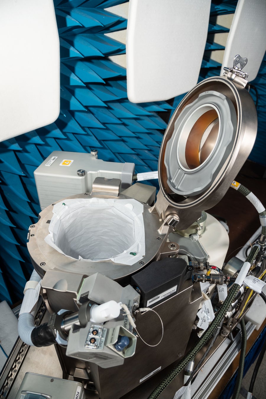 A sophisticated facility is provided—a space toilet. It doesn't seem very welcoming or fun.